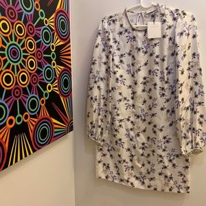 Sandro Paris 100% silk beading long sleeve dress